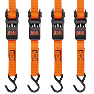 Ratchet Tie Down Straps, 1-Inch x 10 Ft., 4 Pack