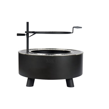 Smokeless Wood Burning Fire Pit Black with Grill, 34-Inch