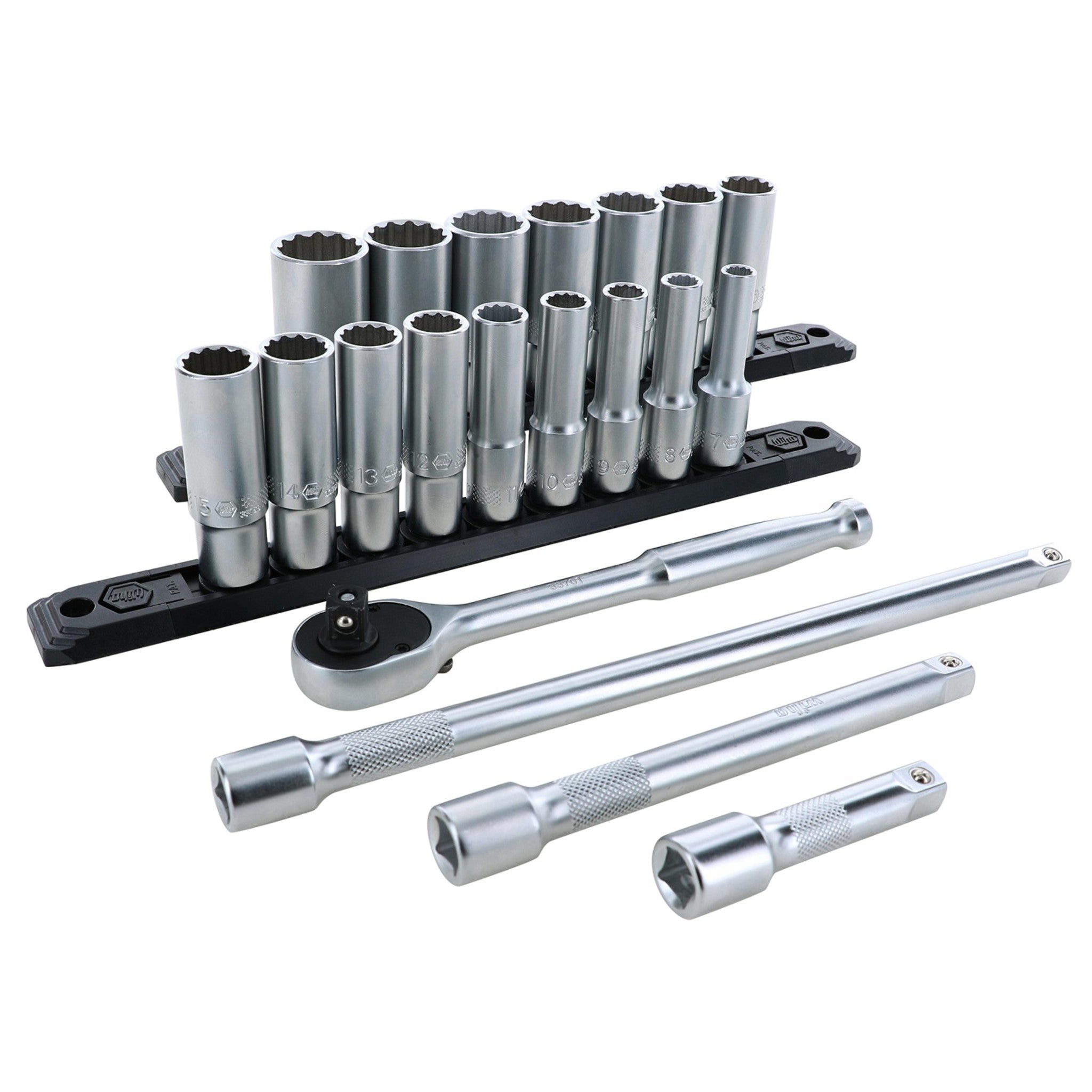 20 Piece Professional Series Deep Socket Set - 12 Point - 3/8" Drive - Metric