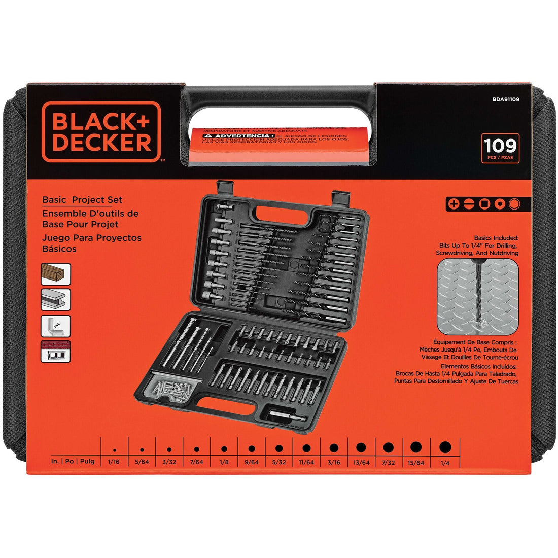 Combination Drill & Screwdriver Bit Set Combo, 109-Piece