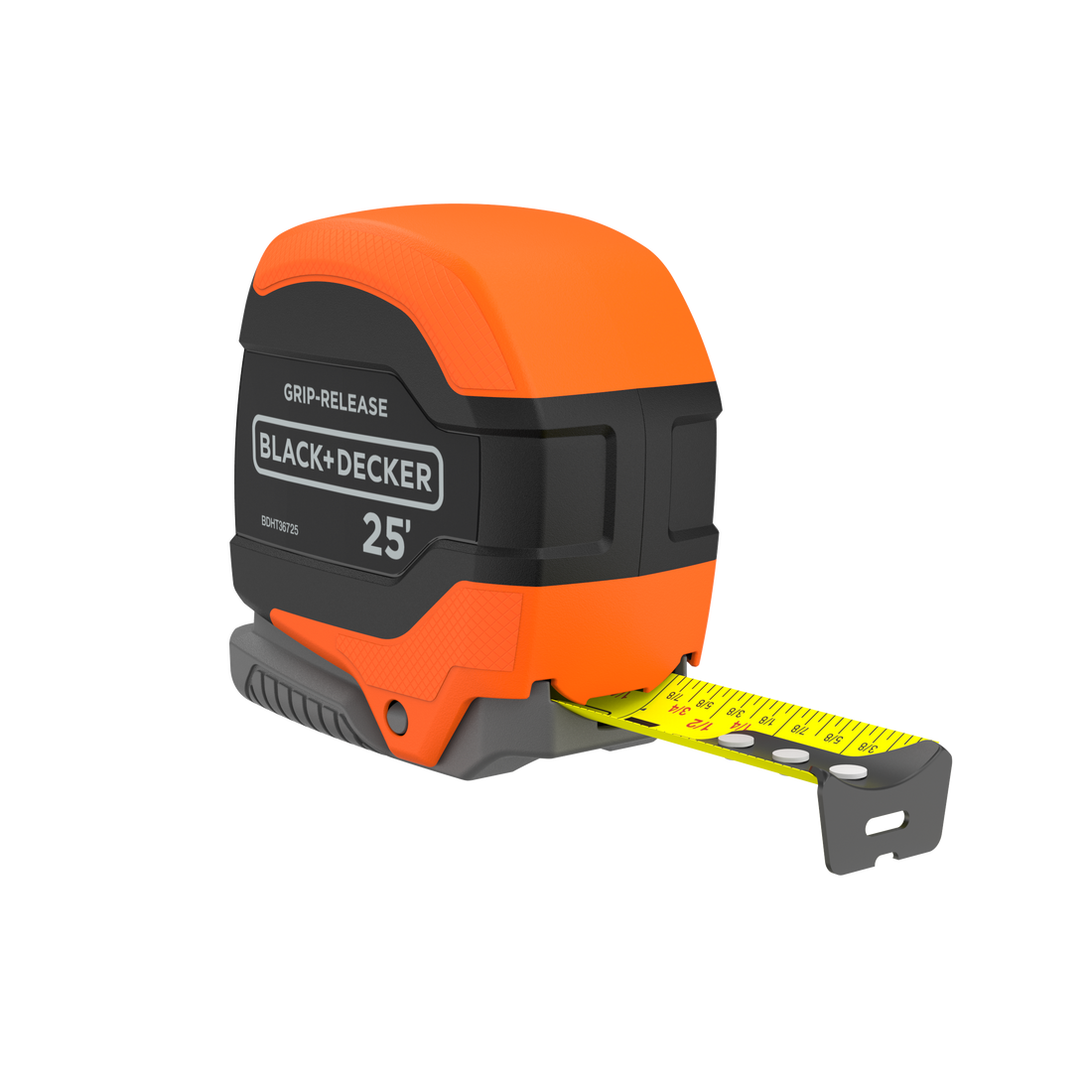 Tape Measure, Grip Release, Autolock & Self Lock, 25-Foot
