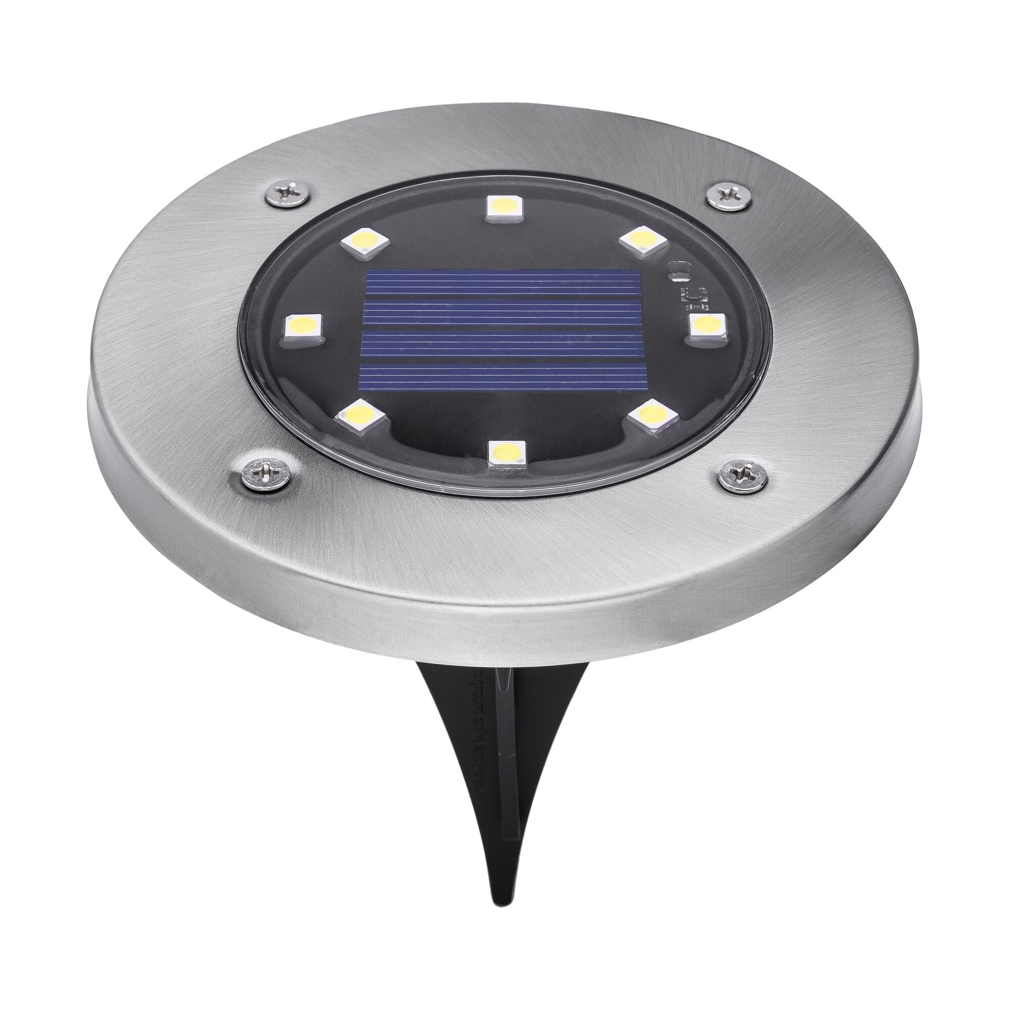 Outdoor Solar-Powered Disk Light, 8 Pack