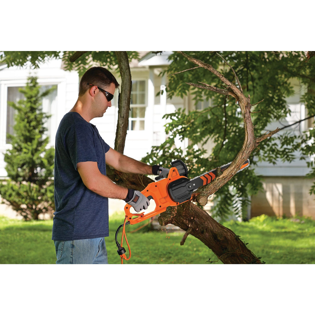 Corded Electric Chainsaw, 8 Amp, 14-Inch