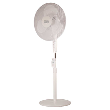 Stand Fan With Remote, White, 16-Inch