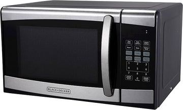 Stainless Steel Microwave with Turntable, Black | Silver