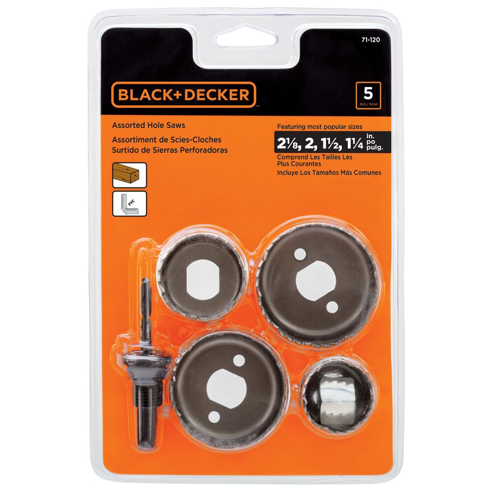 Hole Saw Kit, Assorted, 5-Piece