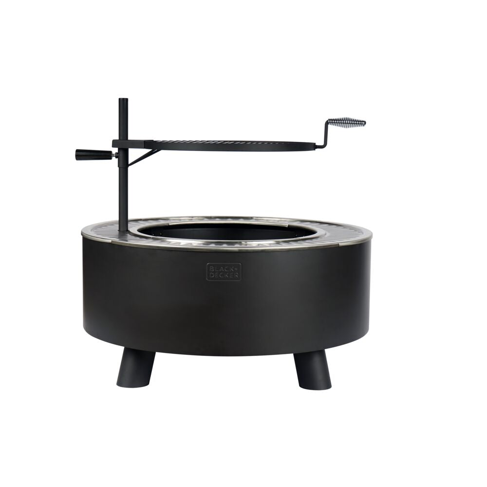 Smokeless Wood Burning Fire Pit Black with Grill, 34-Inch