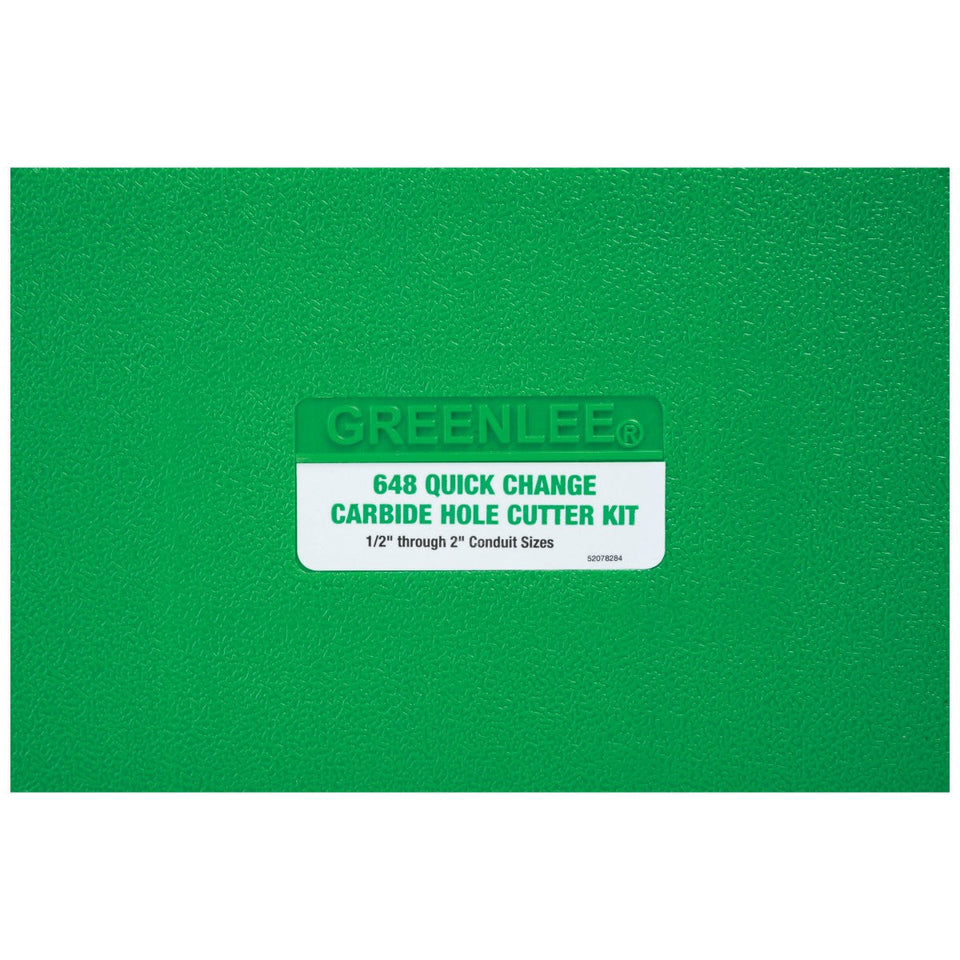 Greenlee 648 8 Piece Quick Change Carbide Hole Cutter Kit, 1/2" - 2-1/2"