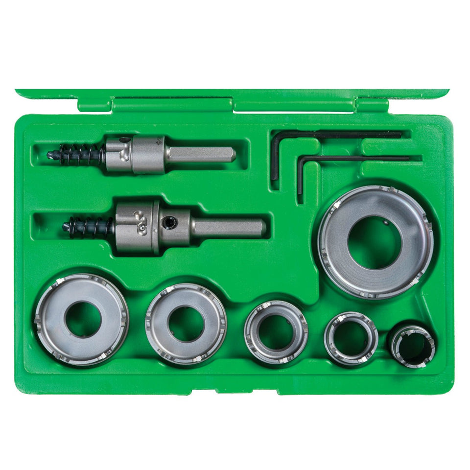 Greenlee 648 8 Piece Quick Change Carbide Hole Cutter Kit, 1/2" - 2-1/2"