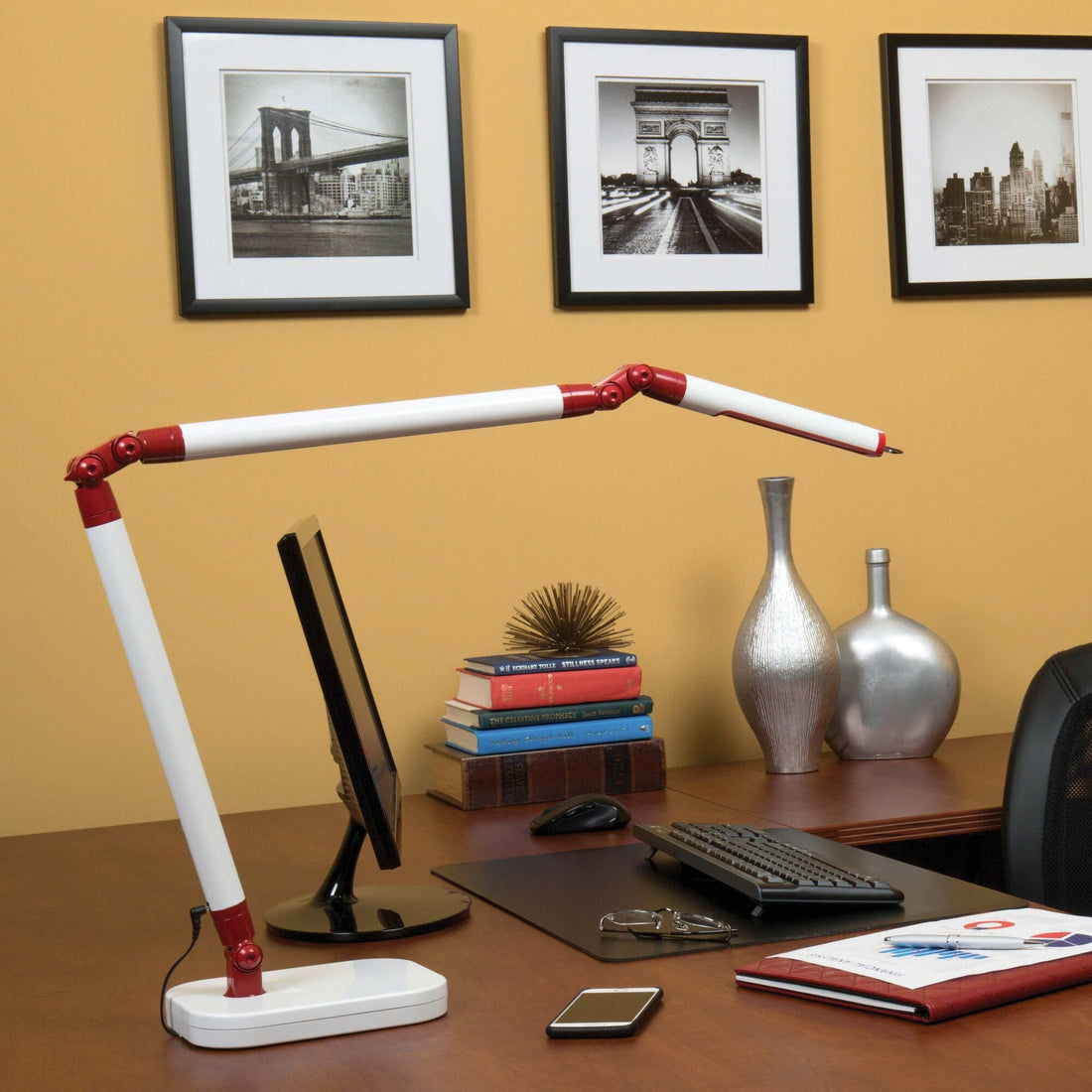 Ultra Reach Led Desk Lamp, White | Red