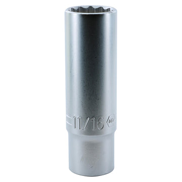 12 Point - 1/2" Drive Deep Socket 11/16"