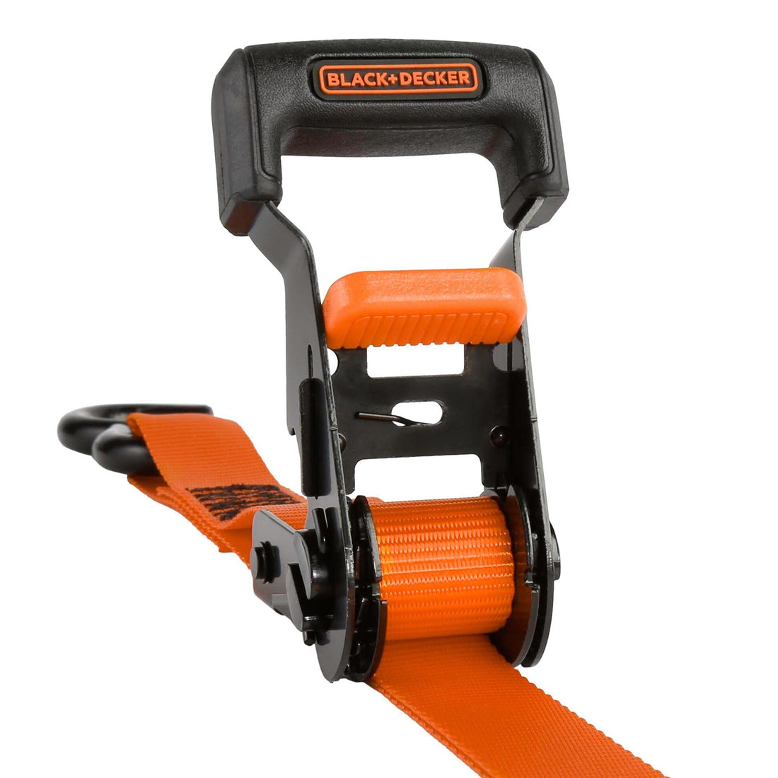 Black/Orange 1" x 10' Ratchet Tie Down Straps with Ergonomic Handles