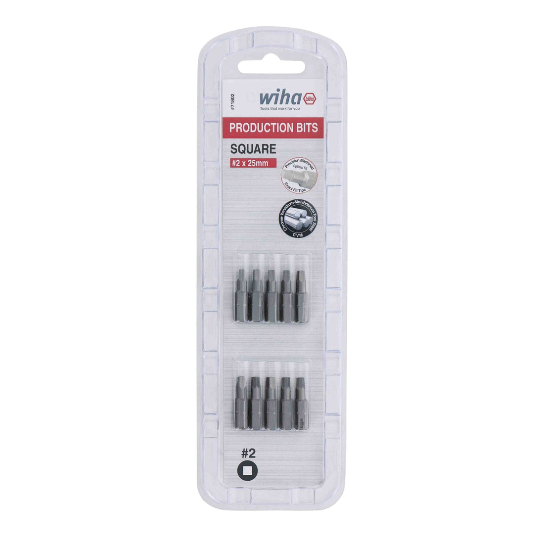 Square Bit #2 - 25mm - 10 Pack