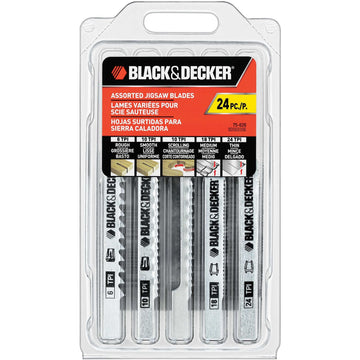 Jigsaw Blades Set, Assorted, Wood & Metal, 24-Pack