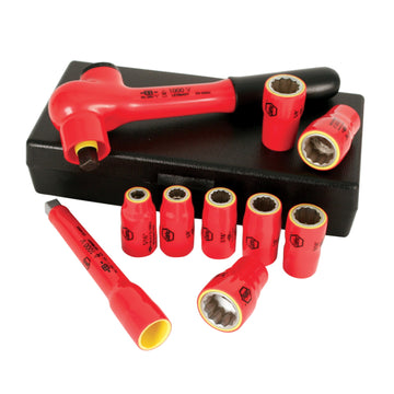 10 Piece Insulated Socket and Ratchet Set 3/8" Drive - SAE