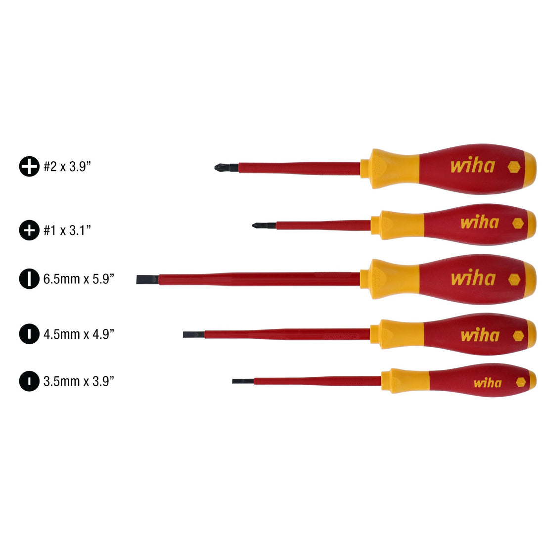 5 Piece Insulated SlimLine Screwdriver Set